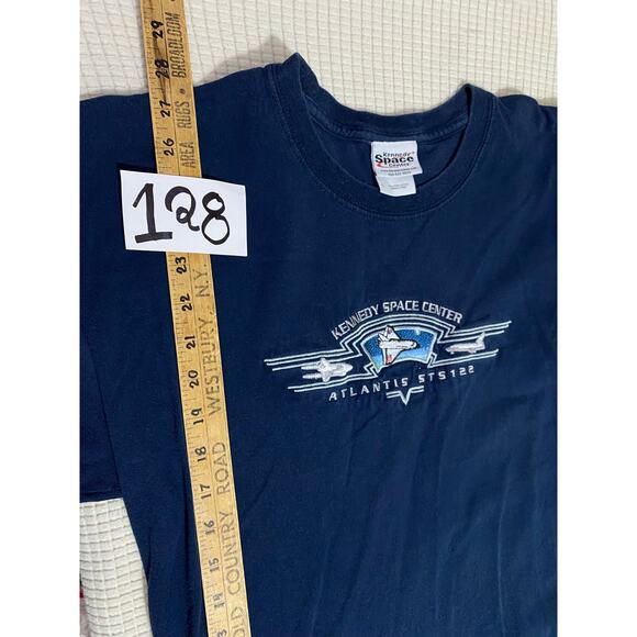 Vintage Kennedy Space Center Atlantis System T-Shirt Blue Size L Shuttle NASA - Picture 4 of 8